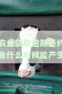 农业贷款逾期违约金何时产生利息？农业银行贷款违约金收取标准