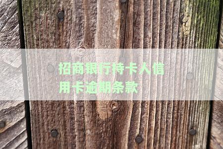 招商银行持卡人信用卡逾期条款