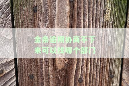 金条逾期协商不下来可以找哪个部门投诉，金条逾期协商无果？这些部门可以帮助你解决！
