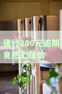 建行200元逾期竟上征信？怎么办及费用