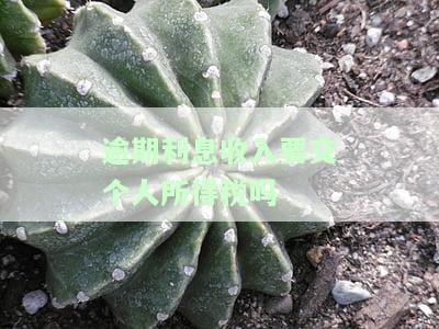 逾期利息收入是否需要缴纳个人所得税？计算方法是什么？