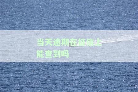 当天逾期当天还了会有影响吗？后果严重吗？该如何处理？