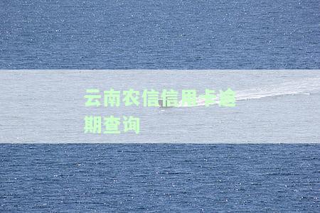 云南农信信用卡逾期查询-云南农信信用卡逾期查询电话