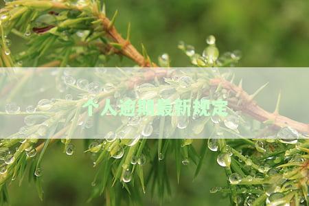 个人逾期最新规定