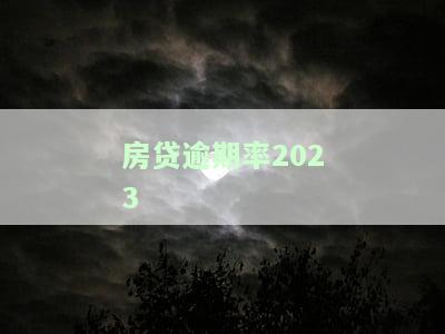 房贷逾期率：2020年、2022年及2023年的对比分析
