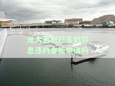 光大逾期产生的罚息违约金能申请吗