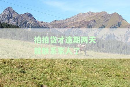 拍拍贷才逾期两天就联系家人了？逾期两天会有什么后果？