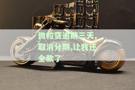 微粒贷逾期三天取消分期需还全款？其他逾期情况处理方法解析