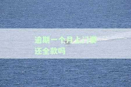 逾期一个月上门要还全款吗-逾期一个月上门要还全款吗怎么办