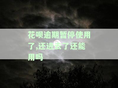 花呗逾期暂停使用了,还进去了还能用吗