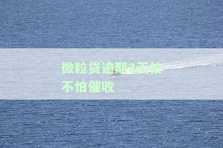 微粒贷逾期了两天没事吗，微粒贷逾期两天会有什么后果？