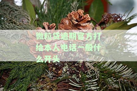 微粒贷逾期官方打给本人电话一般什么开头