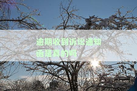 逾期收到诉讼通知函是真的吗