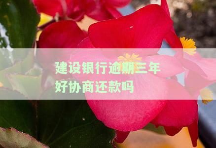 建设银行逾期三年好协商还款吗，建设银行逾期三年，能否进行协商还款？