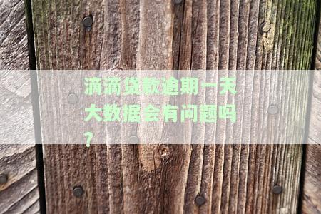 滴滴贷款逾期一天大数据会有问题吗安全吗，滴滴贷款逾期一天会对大数据产生影响吗？安全性如何？