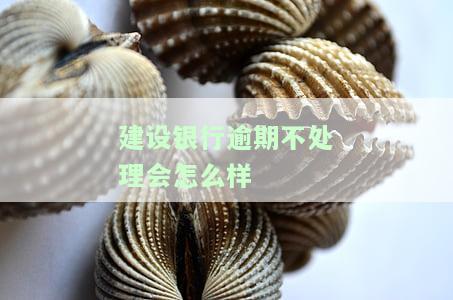 建设银行逾期不处理会怎么样吗，建设银行逾期未处理的后果是什么？