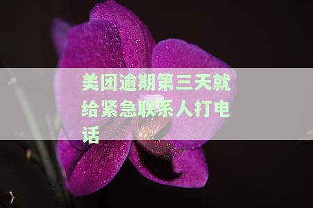 美团逾期第三天就给紧急联系人打电话了？会影响紧急联系人吗？