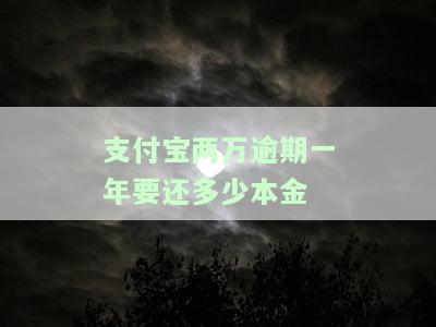 支付宝两万逾期一年：应还本金及利息是多少？