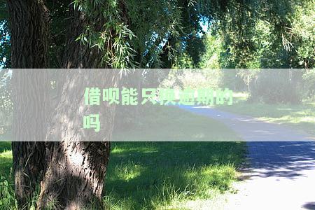 借呗能只换逾期的吗，如何只还借呗逾期部分？