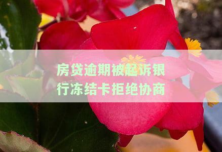 房贷逾期被冻结了银行卡：起诉还是被执行？详解及解决办法