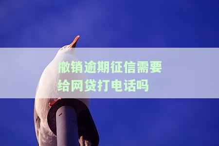 撤销逾期征信需要给网贷打电话吗-撤销逾期征信需要给网贷打电话吗怎么办