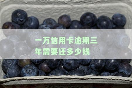 欠信用卡一万三年未还，后果严重！现需还款多少？逾期三年利息多少？