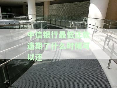 中信银行最低还款逾期了什么时候可以还款，中信银行最低还款逾期后，何时能进行还款？