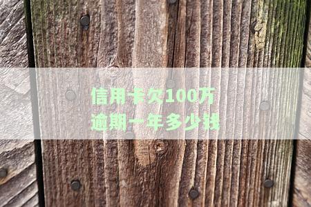 信用卡欠100万逾期一年多少钱
