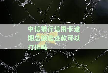 中信银行信用卡逾期总额度还款可打折吗？安全、算法及后续使用问题全解析