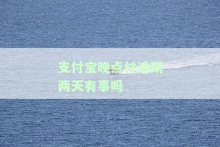 支付宝晚点付多久还款算逾期？影响征信吗？