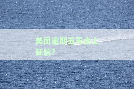 美团逾期五天会上征信记录吗？影响大吗？如何申诉？