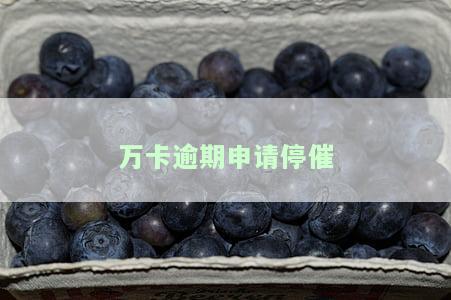 万卡逾期申请停催