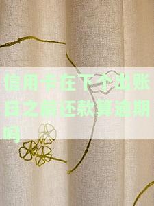 信用卡在下个出账日之前还款算逾期吗怎么办，如何避免信用卡逾期？及时在下一个出账日之前还款