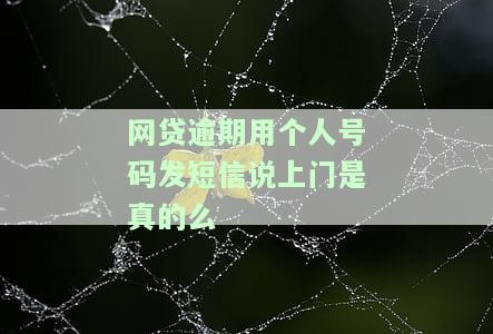 网贷逾期催收用私人号码发短信：上门、报警有用吗？怎么办？