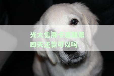 光大银行逾期四天还款对信用有影响吗，光大银行信用卡逾期四天，会对你的信用记录产生影响吗？