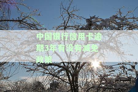 中国银行信用卡逾期3年有没有减免政策