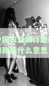 中国农业银行逾期扣款是什么意思啊，解答疑惑：中国农业银行逾期扣款的含义是什么？