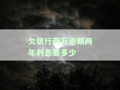 欠银行2万逾期了会怎么样？后果、处理方式及可能的法律行动