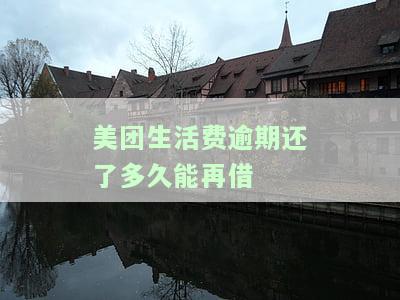 美团生活费逾期还清后多久能再借款？