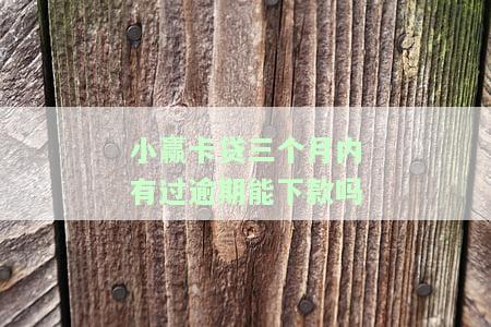 小赢卡贷：三个月内逾期过还能下款吗？安全可靠性如何？