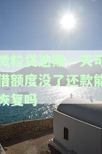 微粒贷逾期一天可借额度没了还款能恢复吗，微粒贷逾期一天后，借款额度消失，还能否通过还款恢复？
