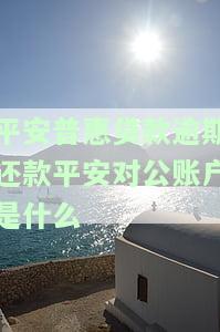 平安普惠贷款逾期还款平安对公账户是什么