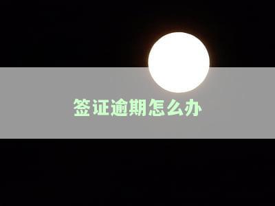 签证逾期怎么办-签证逾期怎么办理