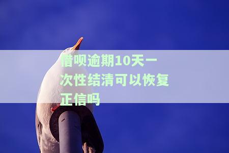借呗逾期10天一次性结清可以恢复正信吗-借呗逾期10天一次性结清可以恢复正信吗安全吗