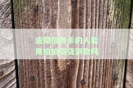 逾期信用卡的人能用拍拍贷贷到款吗，逾期信用卡用户能否通过拍拍贷获得贷款？