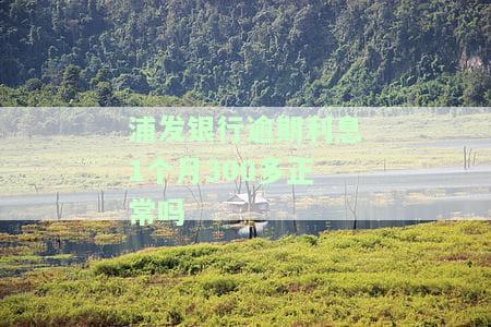 浦发银行逾期利息1个月300多正常吗-浦发银行逾期利息1个月300多正常吗怎么算