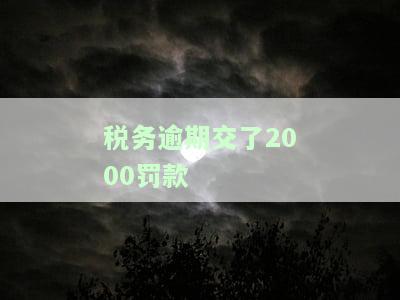 税务逾期交了2000罚款怎么处理，如何应对税务逾期并支付2000元罚款？