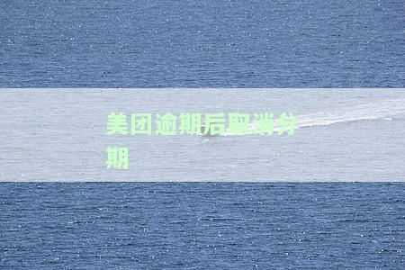 美团逾期后取消分期还款的影响及操作方法