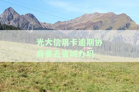 光大信用卡逾期协商要去省城办吗-光大信用卡逾期协商要去省城办吗是真的吗