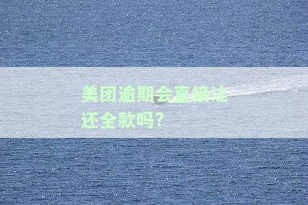 美团逾期会直接让还全款吗？真的吗？